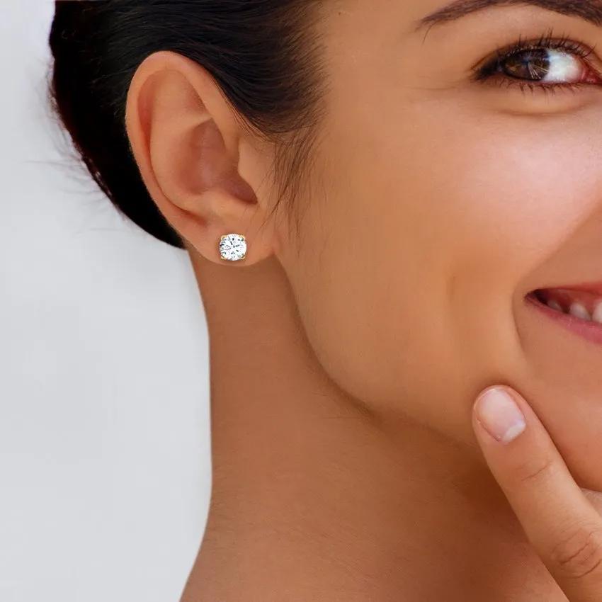 Moissanite Earrings, from studs to huggies, you can afford all that sparkle!