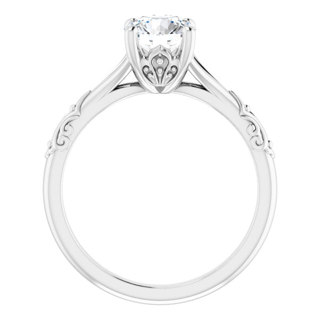 One Carat Brilliant Moissanite Vintage Ring