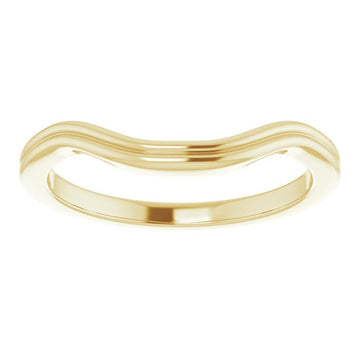 1.9mm half round double profile Fitted Gold Wedding Band