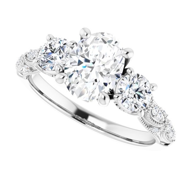 1.85ct Oval Moissanite Vintage Ring