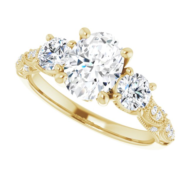 1.85ct Oval Moissanite Vintage Ring