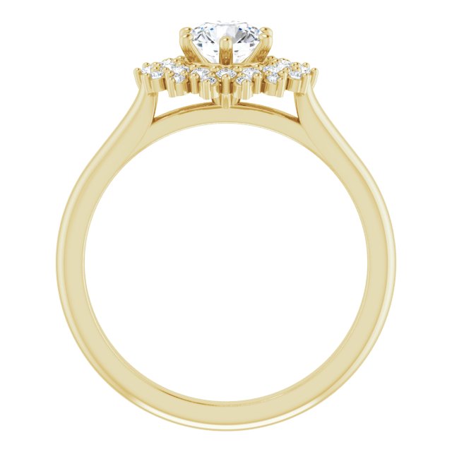 Half Carat Moissanite & LG Diamond Double Halo Ring