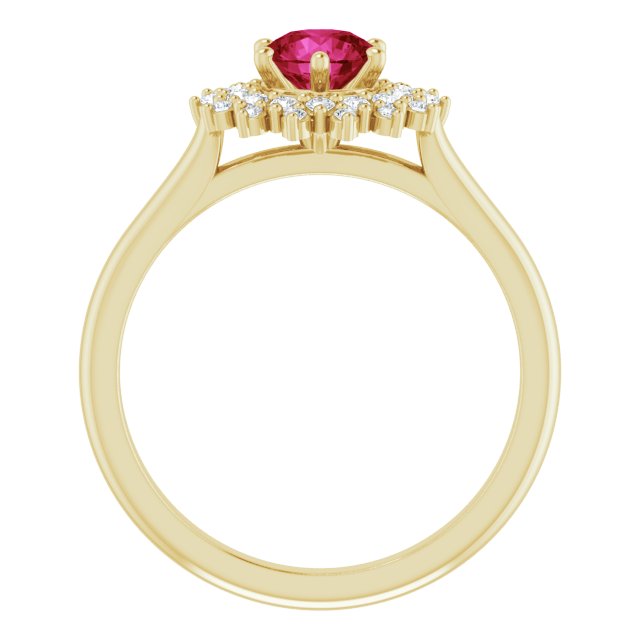 LG Ruby & Diamond Double Halo Ring