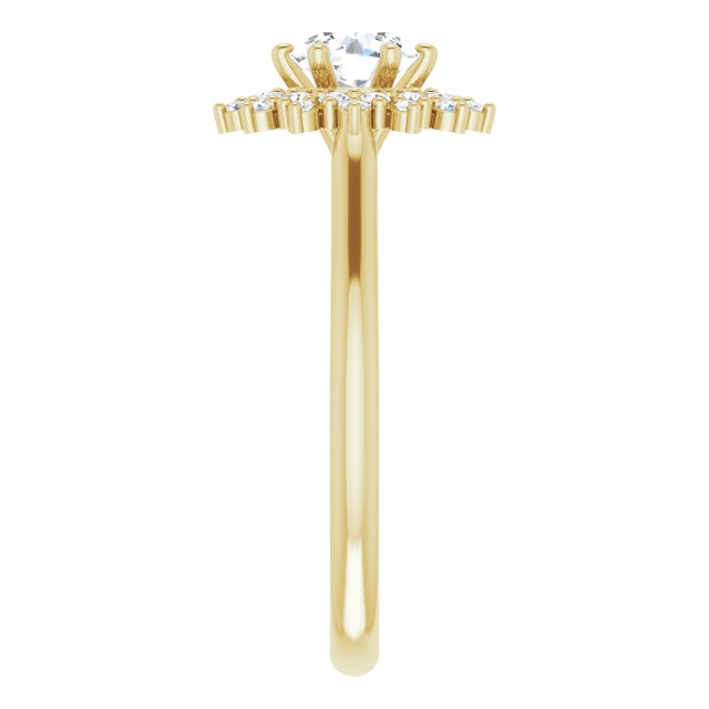 Half Carat Moissanite & LG Diamond Double Halo Ring