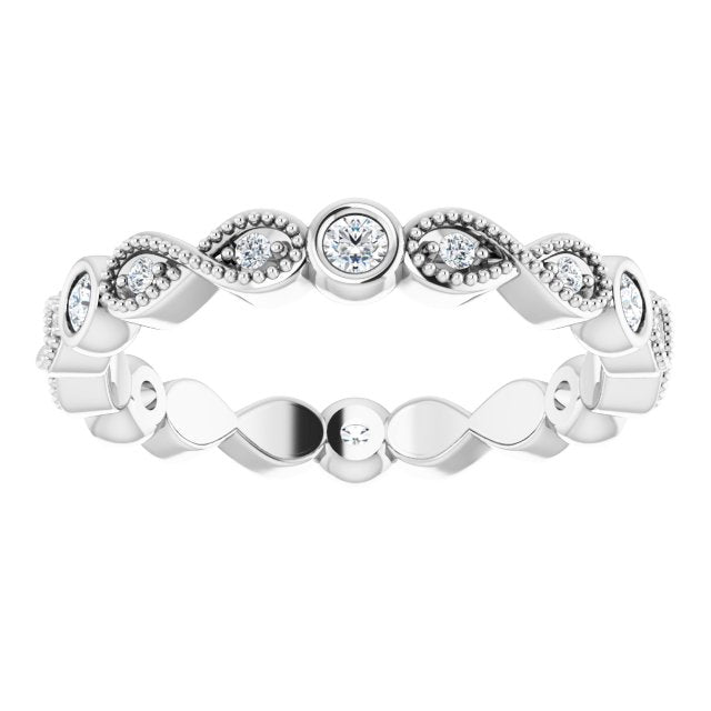 Vintage Round Moissanite Eternity Ring