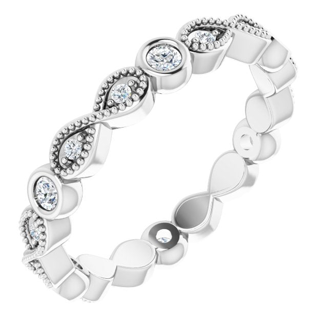 Vintage Round Moissanite Eternity Ring