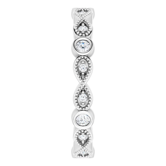 Vintage Round Moissanite Eternity Ring