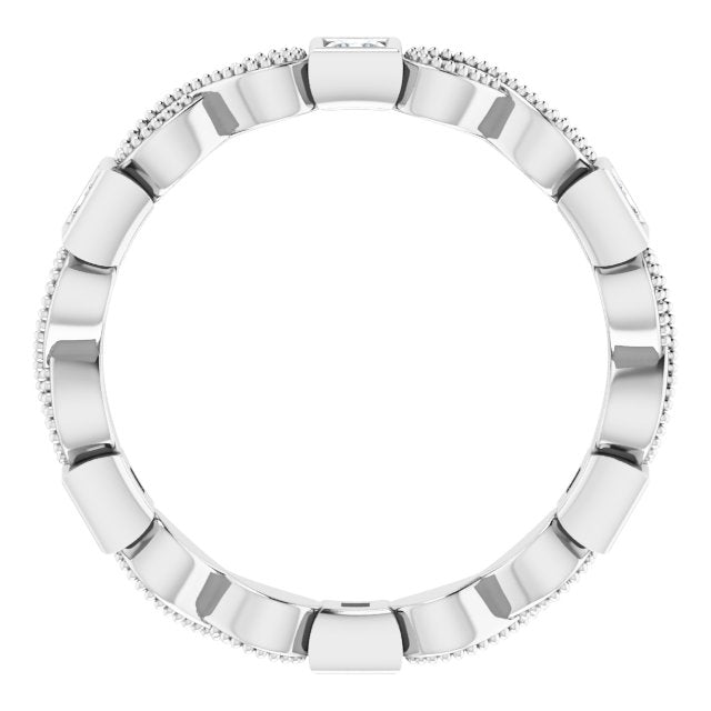 Vintage Princess Cut Moissanite Eternity Ring