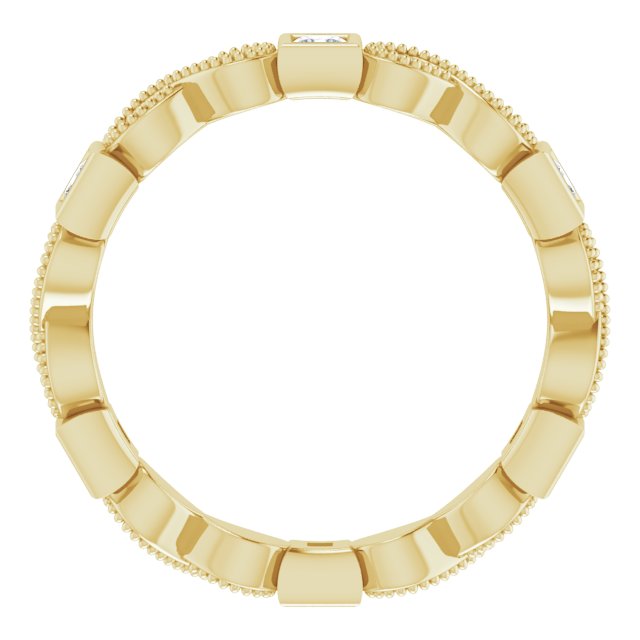 Vintage Princess Cut Moissanite Eternity Ring