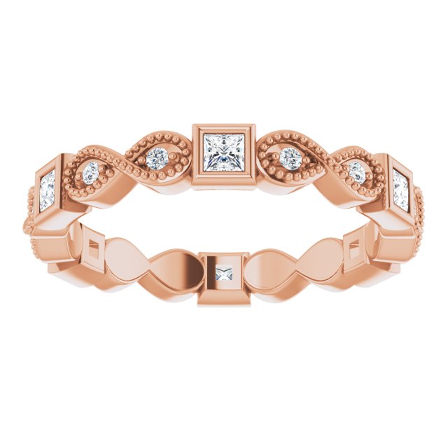 Vintage Princess Cut Moissanite Eternity Ring