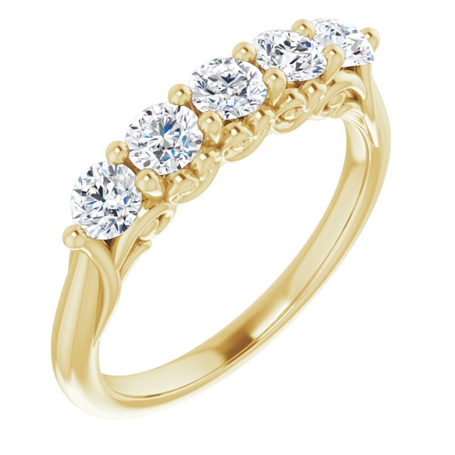 Vintage Five Stone Moissanite Anniversary Ring