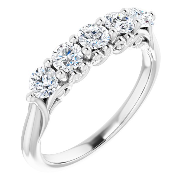 Vintage Five Stone Moissanite Anniversary Ring