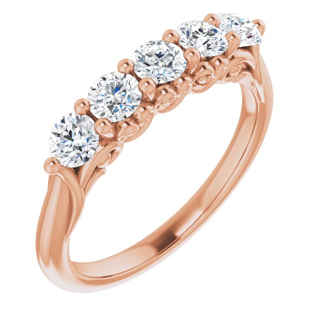 Vintage Five Stone Moissanite Anniversary Ring