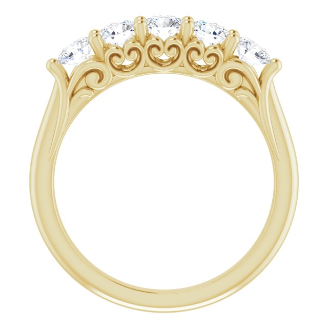 Vintage Five Stone Moissanite Anniversary Ring