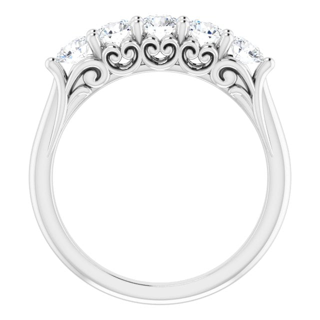 Vintage Five Stone Moissanite Anniversary Ring