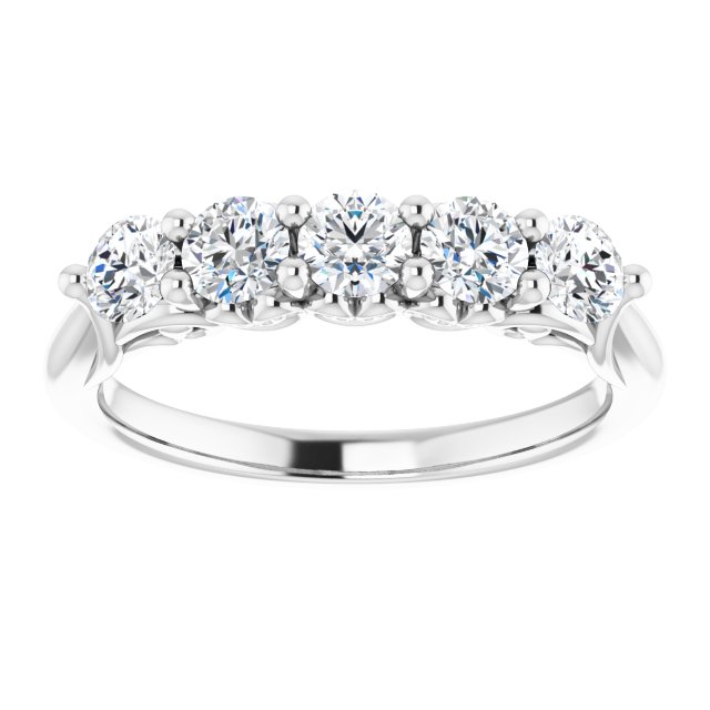 Vintage Five Stone Moissanite Anniversary Ring