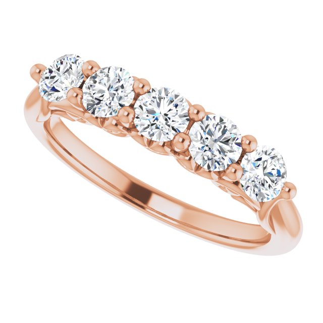 Vintage Five Stone Moissanite Anniversary Ring