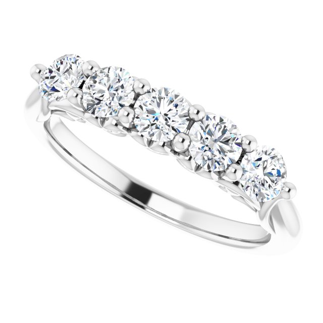 Vintage Five Stone Moissanite Anniversary Ring