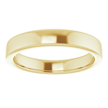 3.5mm Flat Contour Gold Wedding Band