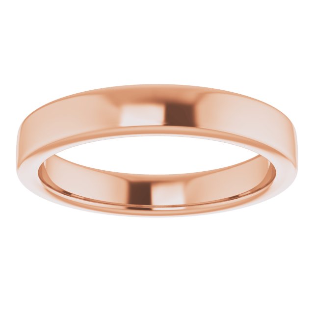 3.5mm Flat Contour Gold Wedding Band