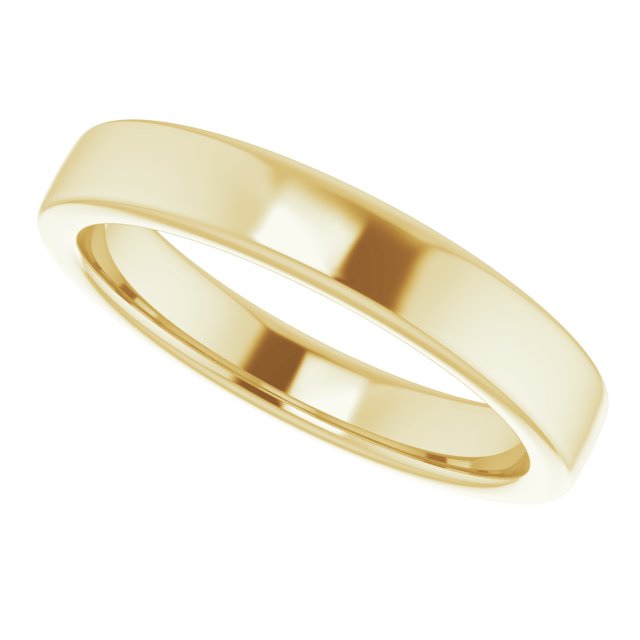 3.5mm Flat Contour Gold Wedding Band