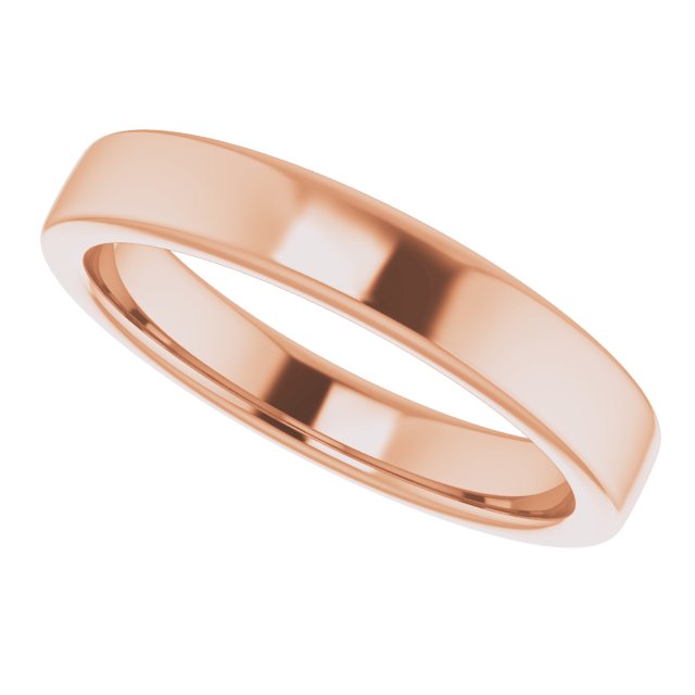 3.5mm Flat Contour Gold Wedding Band