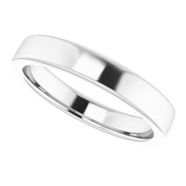 3.5mm Flat Contour Gold Wedding Band
