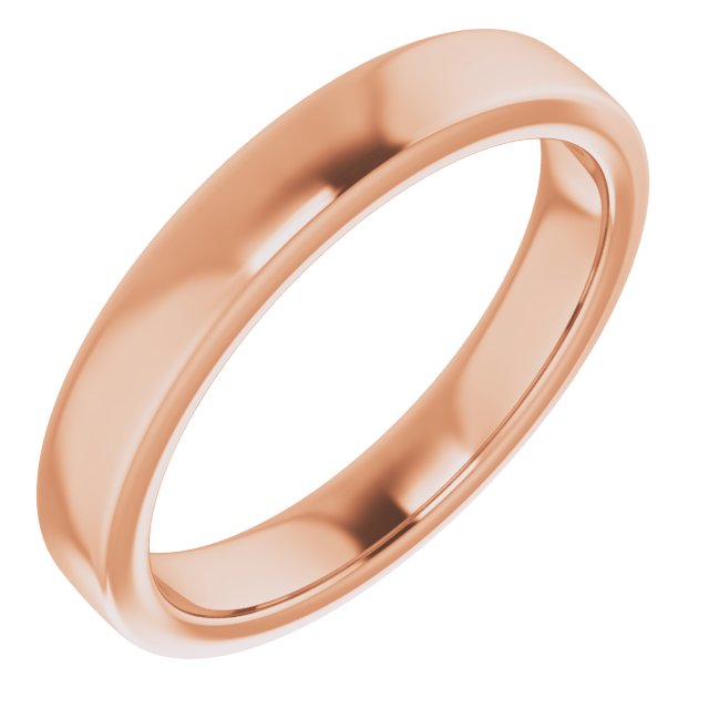 3.5mm Flat Contour Gold Wedding Band