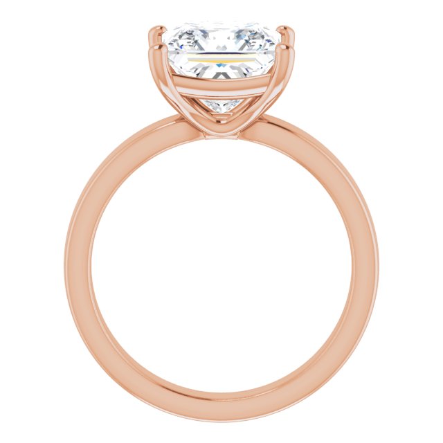 Three Carat Princess Cut Moissanite Solitaire Ring with sleek and modern solid bandThree Carat Princess Cut Moissanite Solitaire Ring with sleek and modern solid band