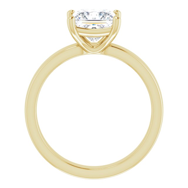 1.50ct Princess Cut Moissanite Solitaire Ring with sleek and modern solid band