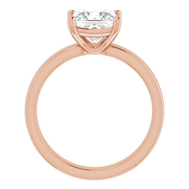 1.50ct Princess Cut Moissanite Solitaire Ring with sleek and modern solid band