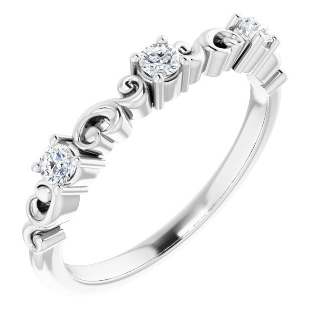Sculptural Moissanite Anniversary Ring