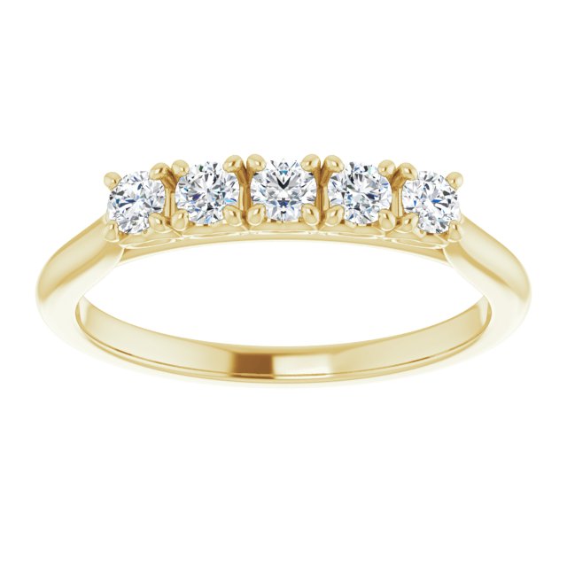 1/3ct Five Stone Moissanite Anniversary Ring