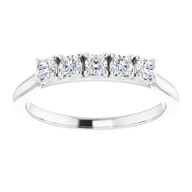 1/3ct Five Stone Moissanite Anniversary Ring