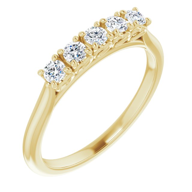 1/3ct Five Stone Moissanite Anniversary Ring