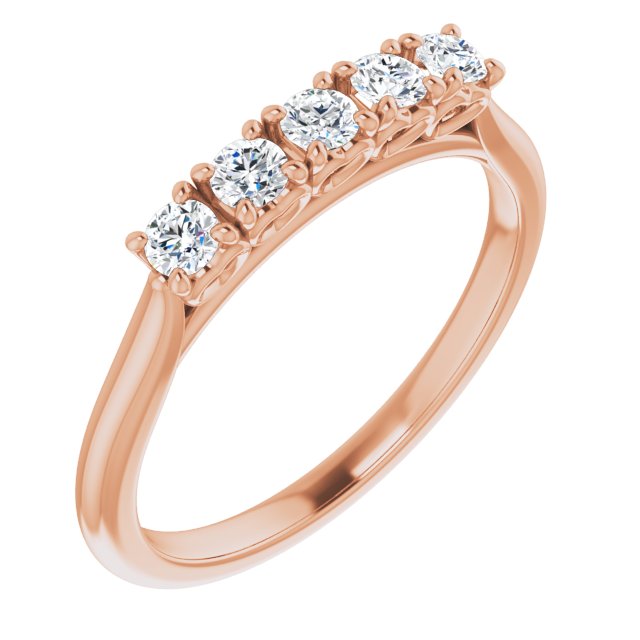 1/3ct Five Stone Moissanite Anniversary Ring