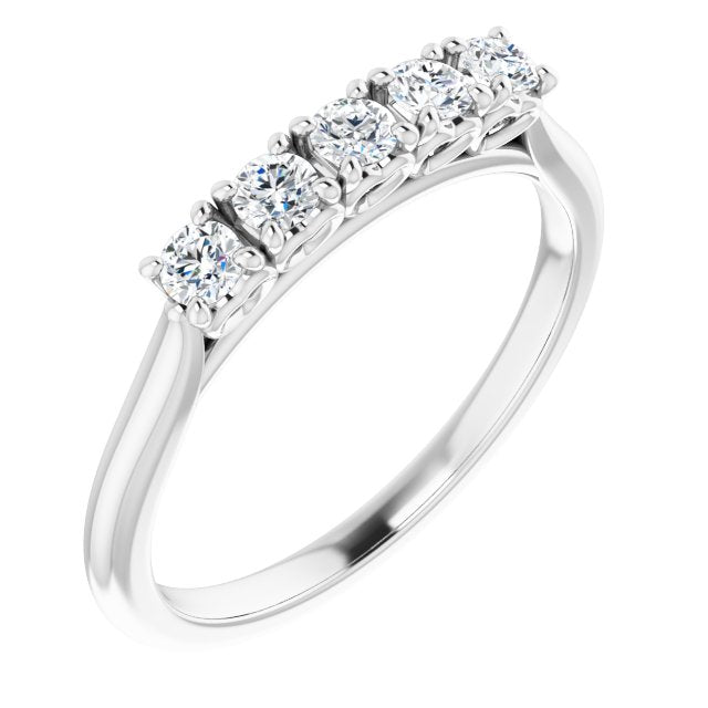 1/3ct Five Stone Moissanite Anniversary Ring