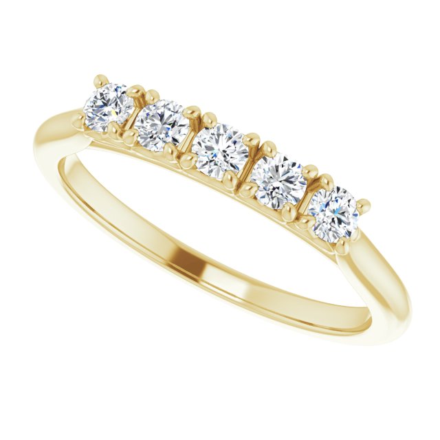 1/3ct Five Stone Moissanite Anniversary Ring