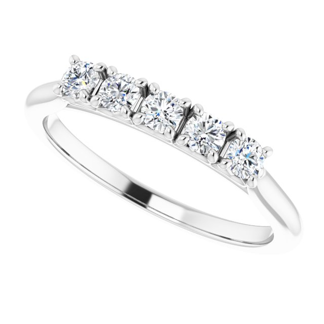 1/3ct Five Stone Moissanite Anniversary Ring