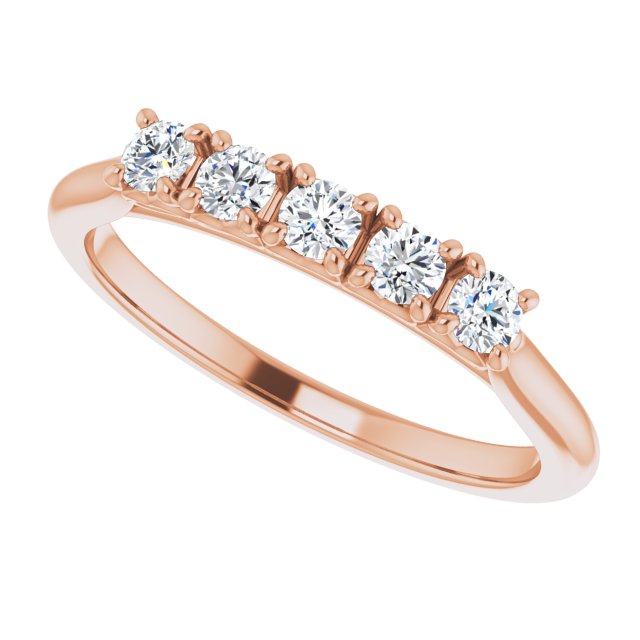 1/3ct Five Stone Moissanite Anniversary Ring