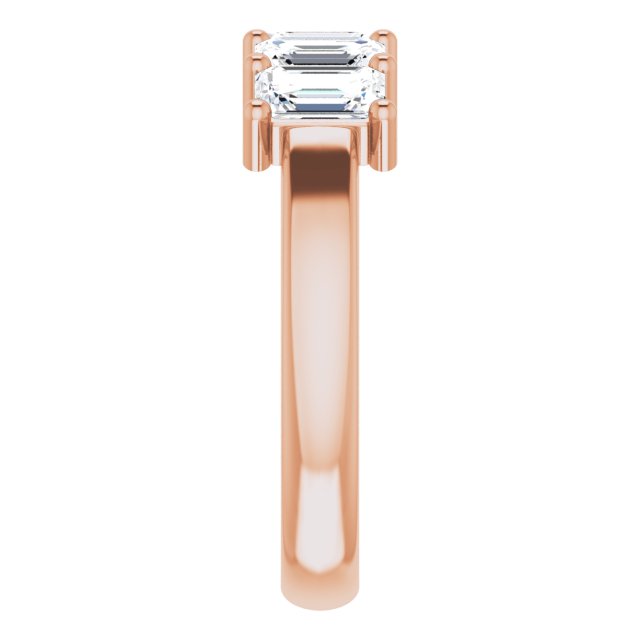 Five Stone 1.75ct Emerald Moissanite Anniversary Ring