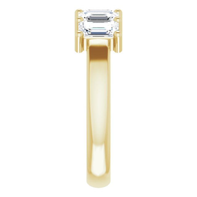 Five Stone 1.75ct Emerald Moissanite Anniversary Ring