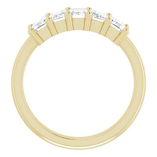 Five Stone 1.75ct Emerald Moissanite Anniversary Ring