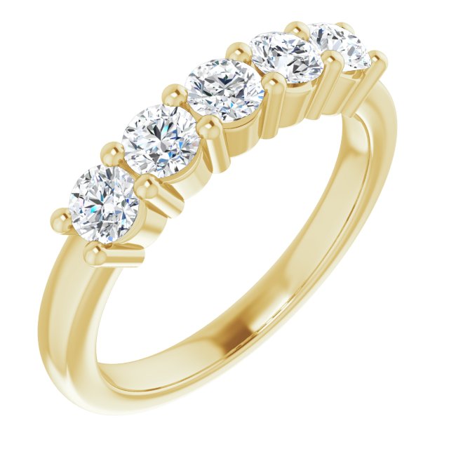 3/4ct Five Stone Moissanite Anniversary Ring