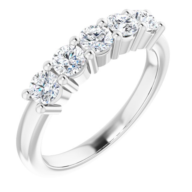 3/4ct Five Stone Moissanite Anniversary Ring
