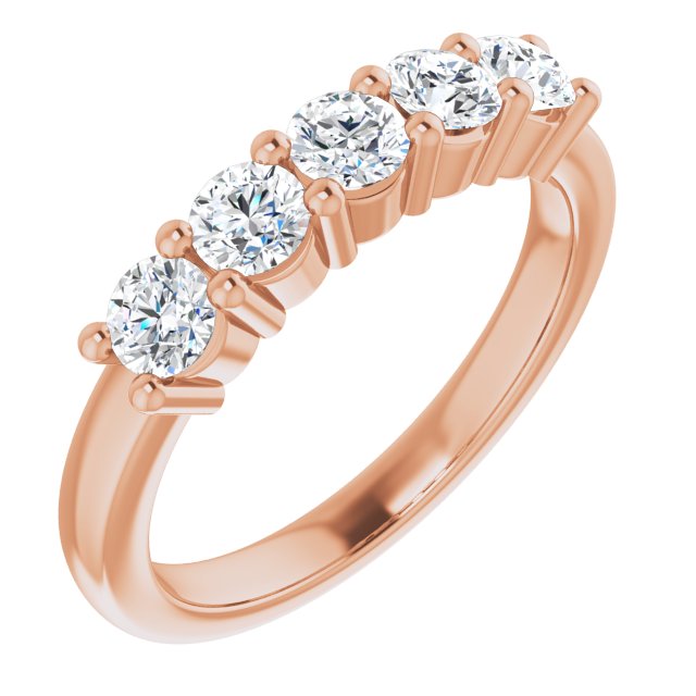 3/4ct Five Stone Moissanite Anniversary Ring