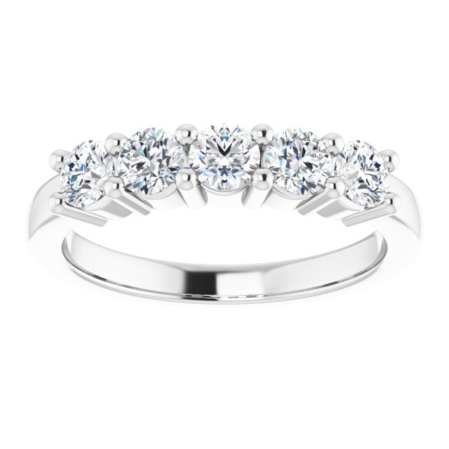 3/4ct Five Stone Moissanite Anniversary Ring