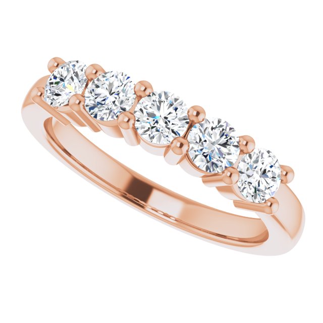 3/4ct Five Stone Moissanite Anniversary Ring