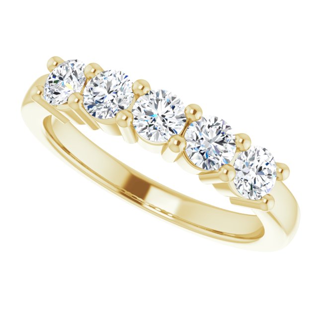 3/4ct Five Stone Moissanite Anniversary Ring