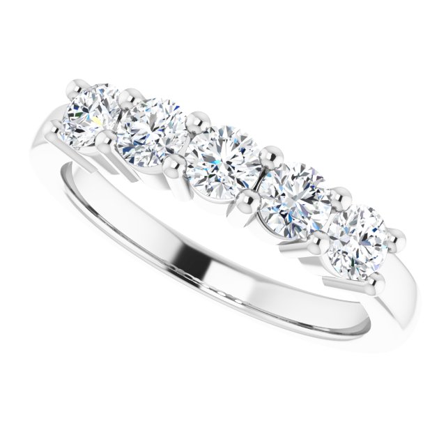 3/4ct Five Stone Moissanite Anniversary Ring